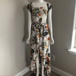 Whyte Eyelash Floral Tropical High Low Romper